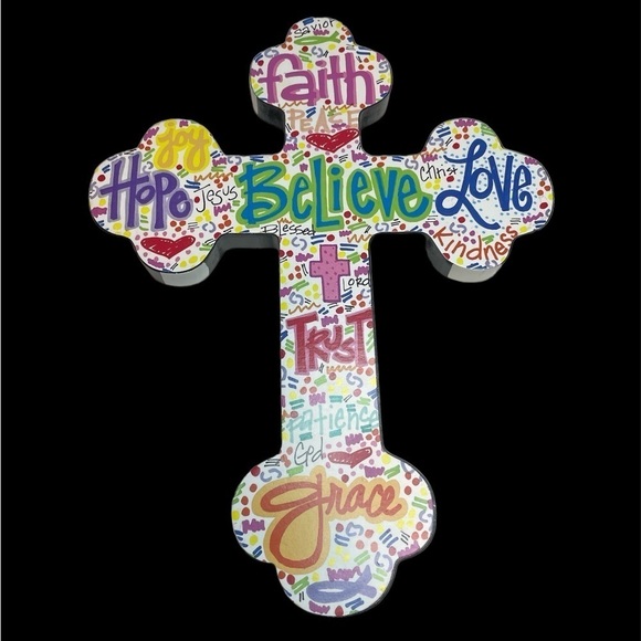 Inspirational Cross Stand/Hand 12” X 9.2” - Picture 1 of 2